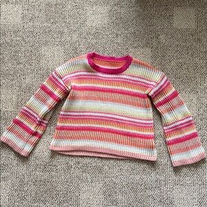 SHEIN Pink and Orange Striped Sweater